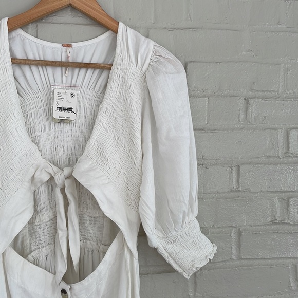 Free People Women’s String of Hearts White Maxi Dress Size Small - Picture 8 of 9